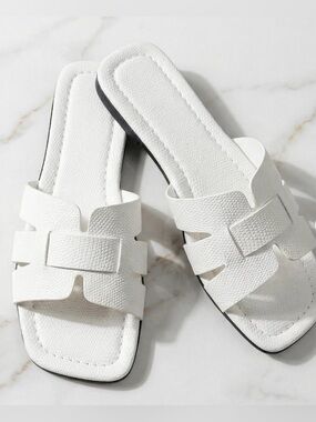 Women's H-Cut Slide Sandals | Minimalist Flat Open Toe Summer Slides